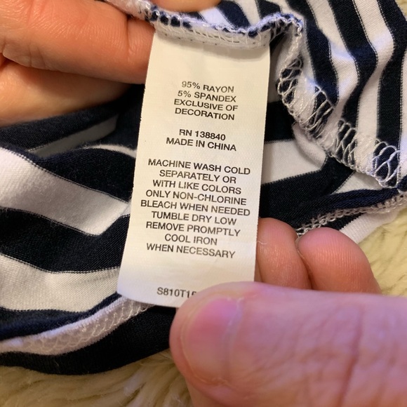 Navy & white striped short-sleeve shirt - Picture 6 of 6